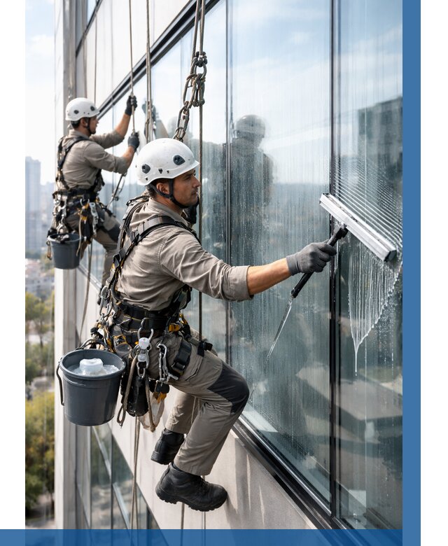 Мойка окон альпинистами в Людинове от 4580 р. | ВЫСОТНИК-Люд
