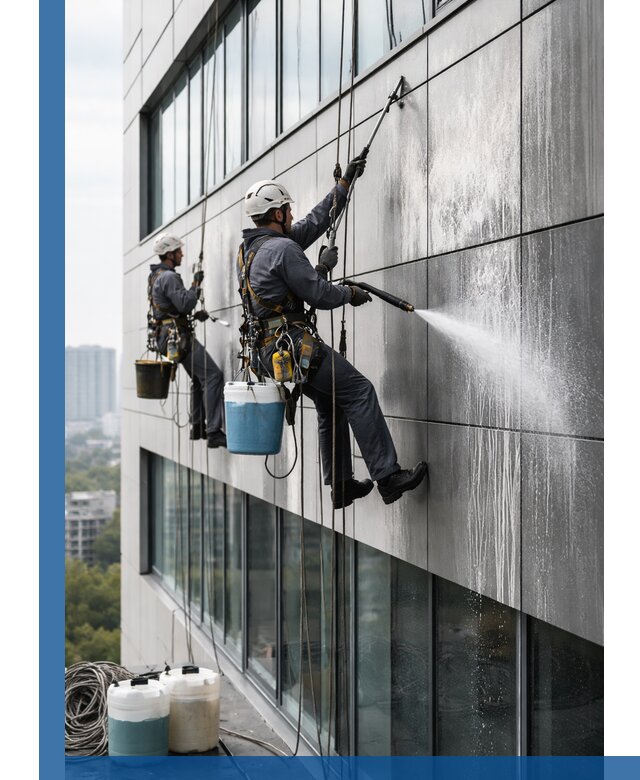 Профессиональная мойка вентилируемых фасадов в Людинове