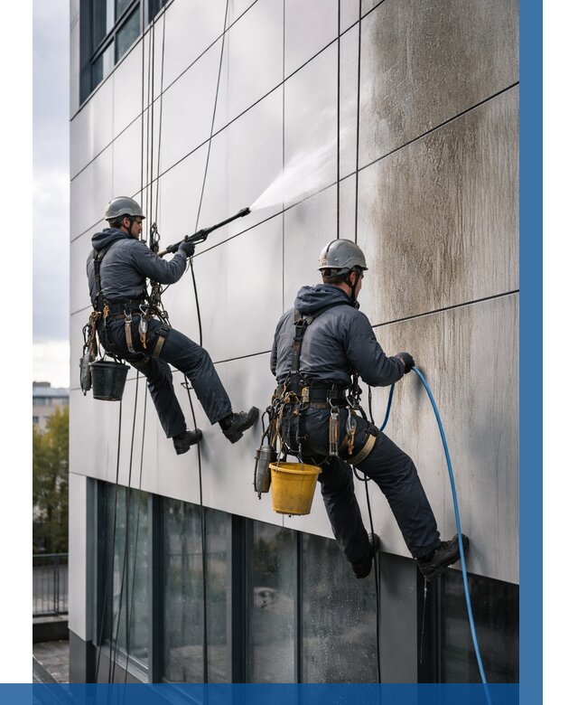 Мойка фасада из композита в Людинове по цене от 305 р. | ВЫСОТНИК-Люд