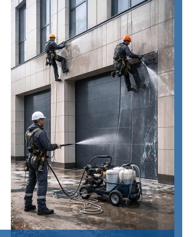 Послестроительная мойка фасада в Людинове от 305 р. | ВЫСОТНИК-Люд