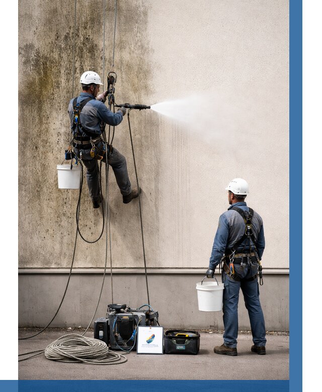 Очистка фасада от плесени в Людинове от 305 р. | ВЫСОТНИК-Люд