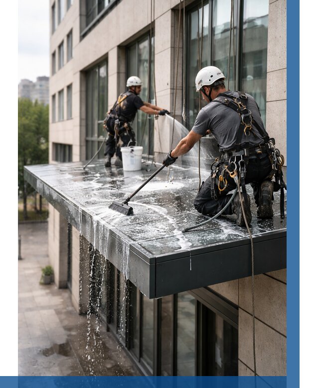 Мойка козырьков и навесов в Людинове от 3562 р. | ВЫСОТНИК-Люд