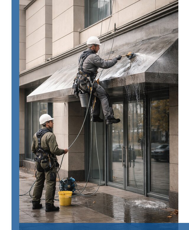 Профессиональная мойка козырьков и навесов в Людинове