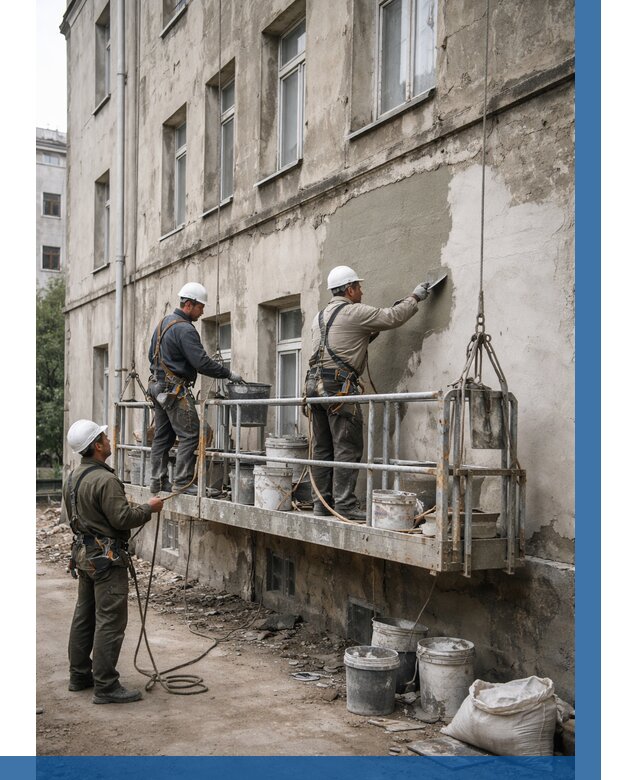 Капитальный ремонт фасада в Людинове от 4275 р. | ВЫСОТНИК-Люд