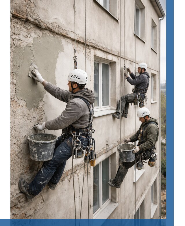 Ремонт штукатурного фасада в Людинове от 763 р. под ключ | ВЫСОТНИК-Люд