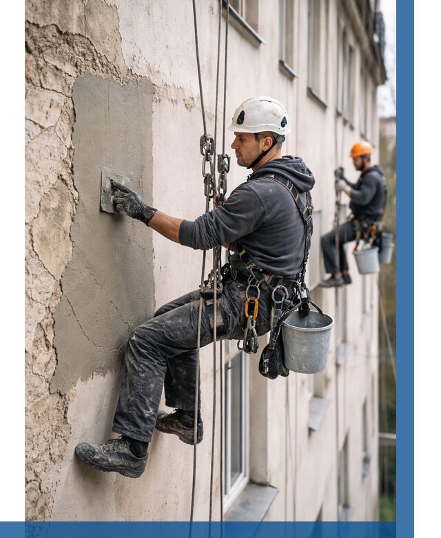Восстановление штукатурки фасада в Людинове от 1221 р. | ВЫСОТНИК-Люд