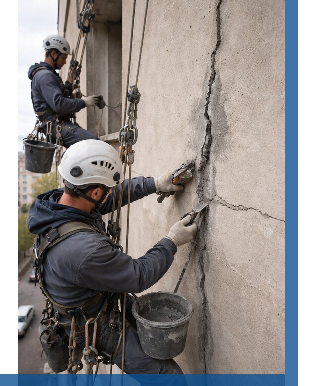 Заделка трещин на фасаде в Людинове от 916 р. | ВЫСОТНИК-Люд