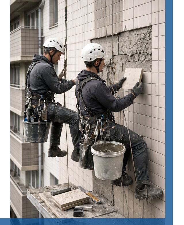 Ремонт облицовки фасада плиткой в Людинове от 1832 р. | ВЫСОТНИК-Люд