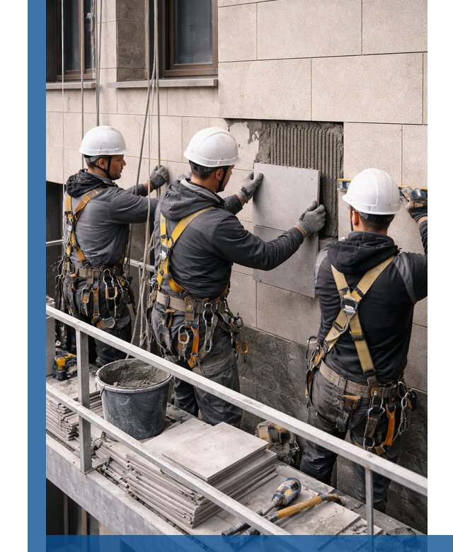 Ремонт облицовки фасада плиткой в Людинове с гарантией