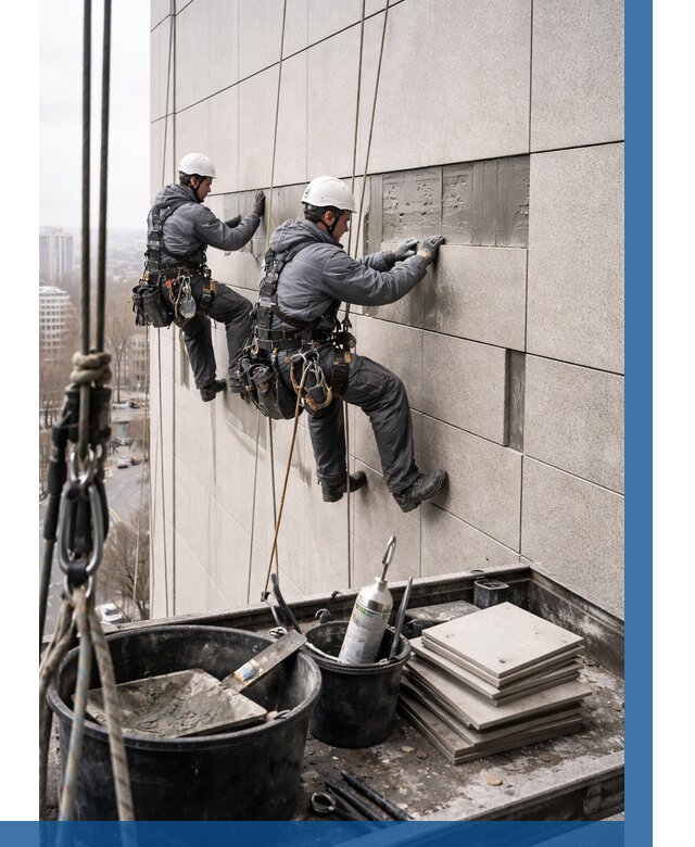 Ремонт фасада из керамогранита в Людинове от 2545 р. | ВЫСОТНИК-Люд