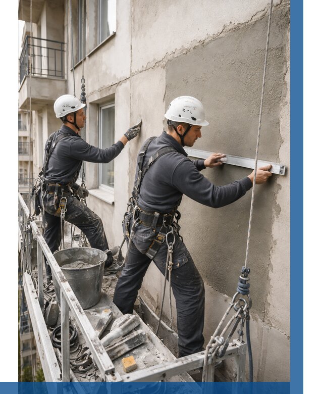 Штукатурка фасада на высоте в Людинове от 916 р. | ВЫСОТНИК-Люд