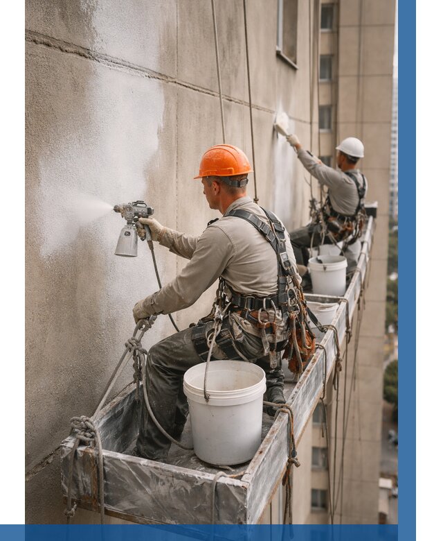 Грунтовка фасада на высоте в Людинове от 122 р. | ВЫСОТНИК-Люд