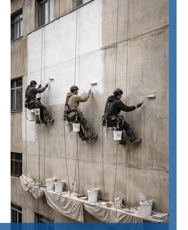 Покраска бетонного фасада в Людинове от 356 р за м2 | ВЫСОТНИК-Люд