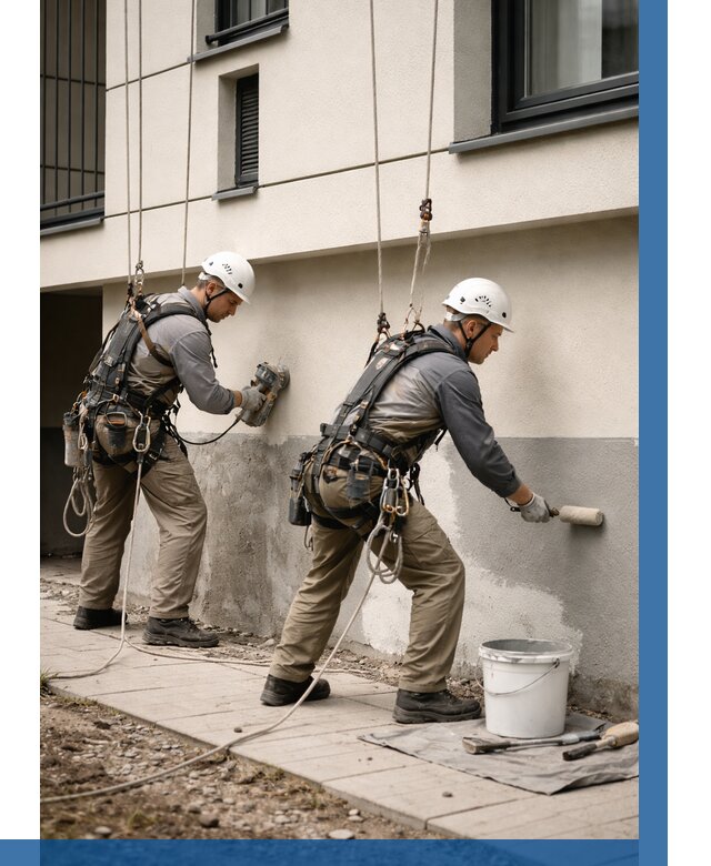 Окраска цоколя здания в Людинове от 458 р. под ключ | ВЫСОТНИК-Люд