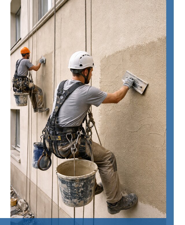 Декоративная штукатурка фасада в Людинове от 1221 р. | ВЫСОТНИК-Люд