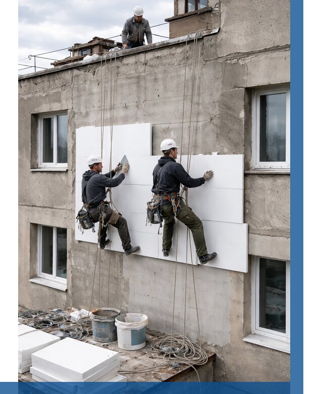 Утепление фасада пенополистиролом в Людинове от 1832 р. | ВЫСОТНИК-Люд