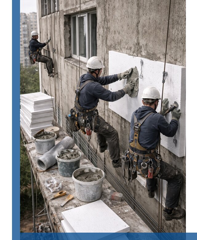 Утепление фасада пенополистиролом в Людинове под ключ