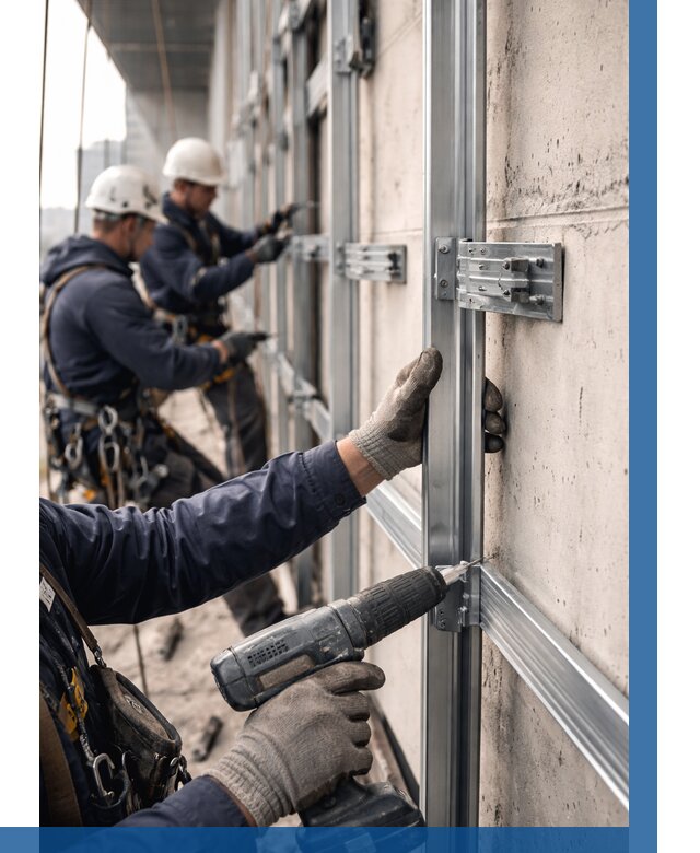 Монтаж подсистемы вентфасада в Людинове от 865 р. | ВЫСОТНИК-Люд