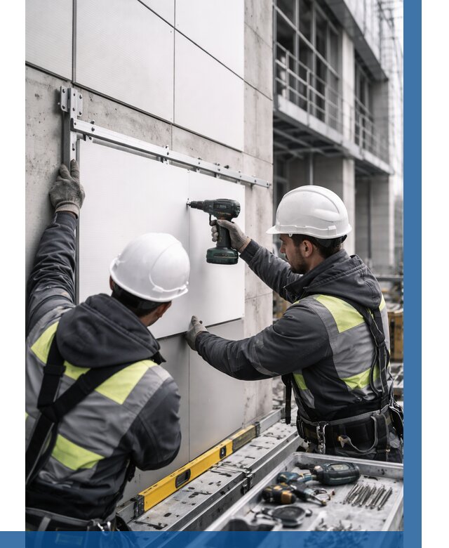 Монтаж композитных панелей фасада в Людинове от 2545 р. | ВЫСОТНИК-Люд