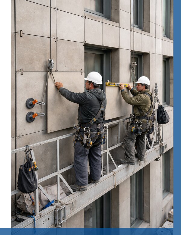 Монтаж керамогранита на фасад в Людинове от 2545 р. | ВЫСОТНИК-Люд