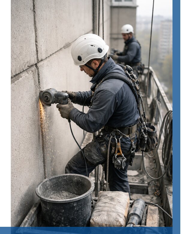 Штробление межпанельных швов в Людинове от 1221 р. | ВЫСОТНИК-Люд