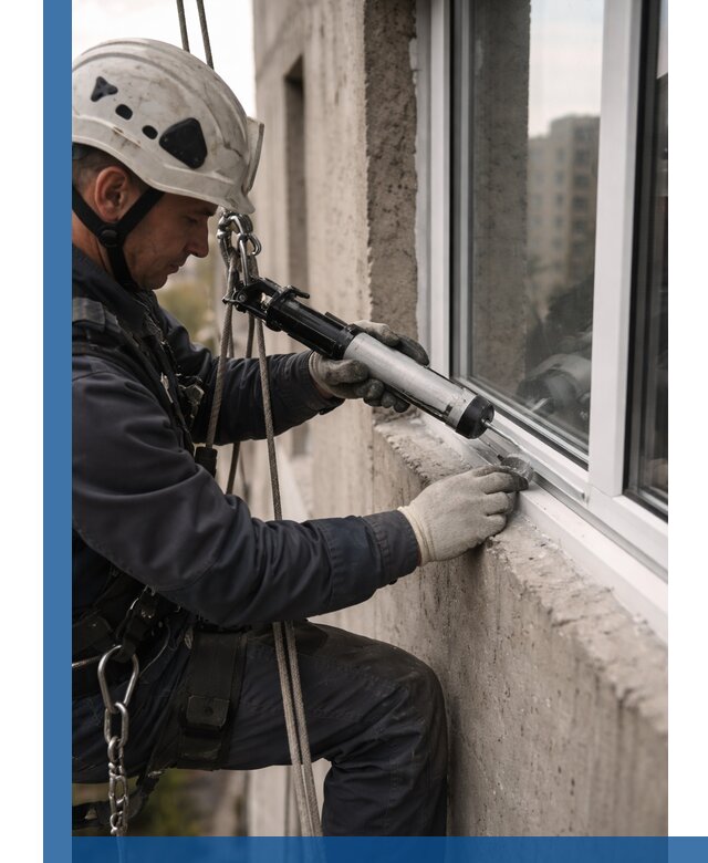 Герметизация оконных швов снаружи в Людинове профессионально