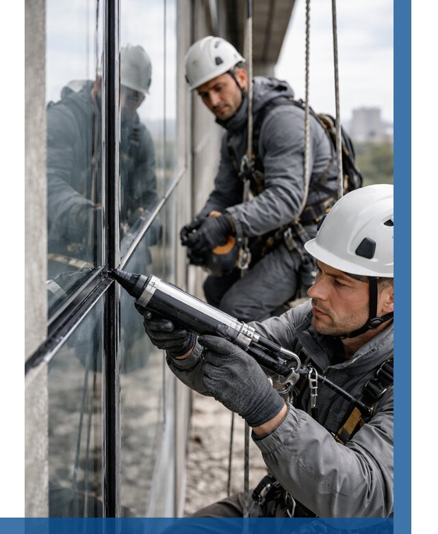 Герметизация витражных швов в Людинове от 662 р. | ВЫСОТНИК-Люд