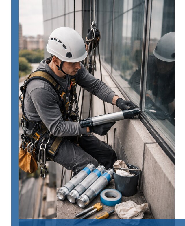 Герметизация стыков витража в Людинове для герметичных фасадов
