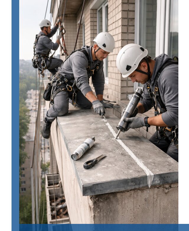 Герметизация балконного козырька в Людинове профессионально