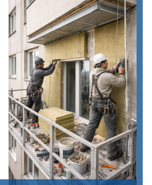 Утепление балкона снаружи в Людинове от 1628 р. под ключ ВЫСОТНИК-Люд