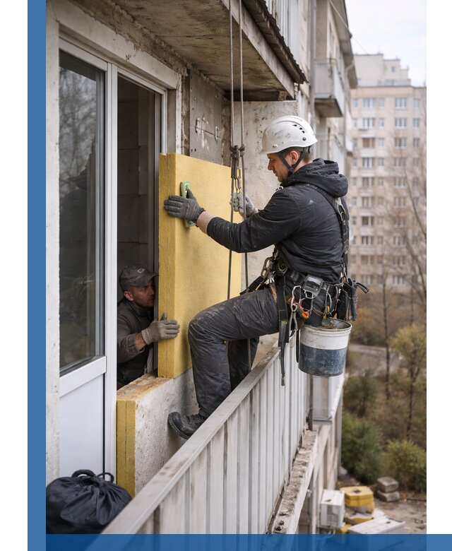 Профессиональное утепление балкона снаружи в Людинове под ключ