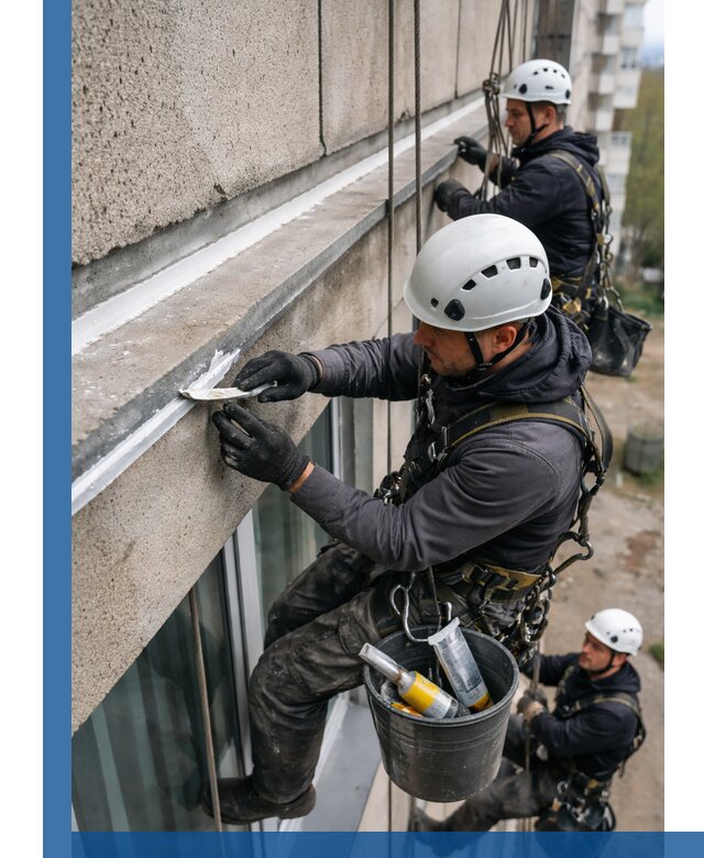 Герметизация примыкания балкона в Людинове под ключ с гарантией