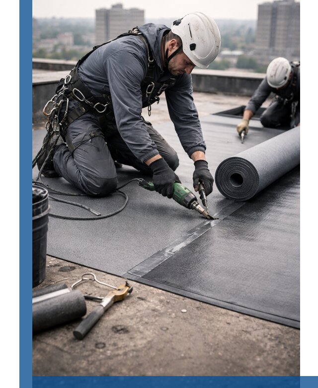 Ремонт мягкой кровли в Людинове с выездом промальпинистов