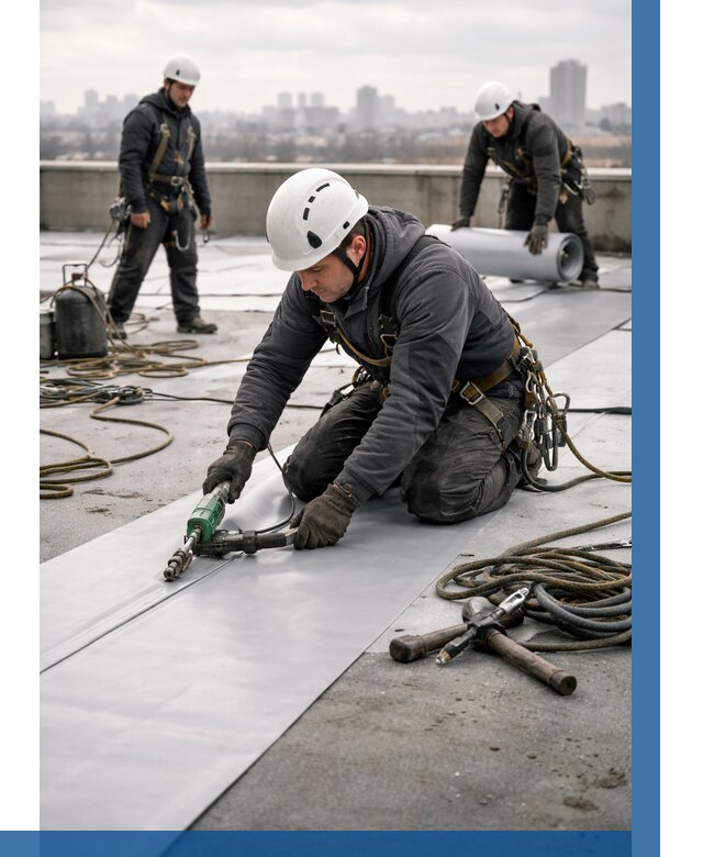 Ремонт мембранной кровли в Людинове от 1832 р./м2 | ВЫСОТНИК-Люд