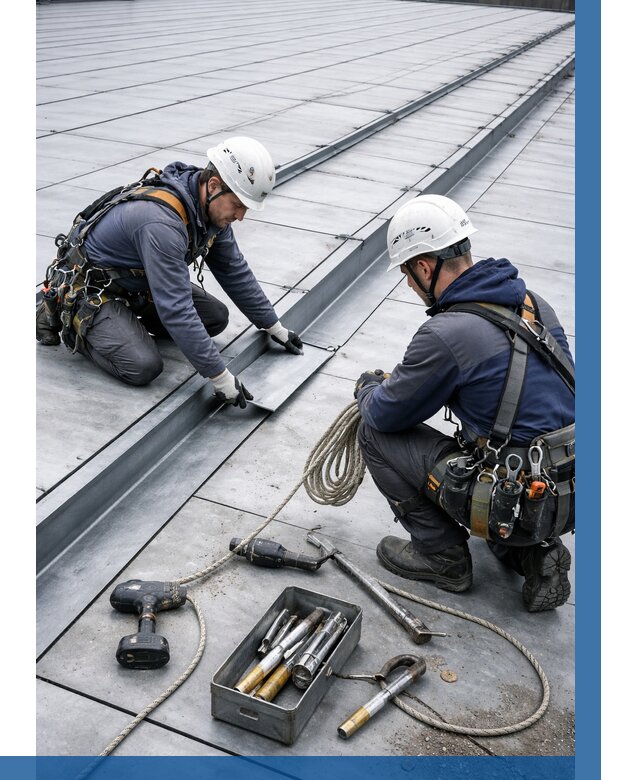 Ремонт фальцевой кровли в Людинове от 712 р. | ВЫСОТНИК-Люд