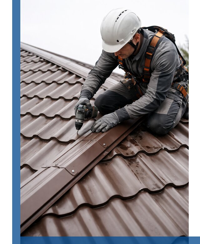 Ремонт металлочерепицы на крыше в Людинове профессионально