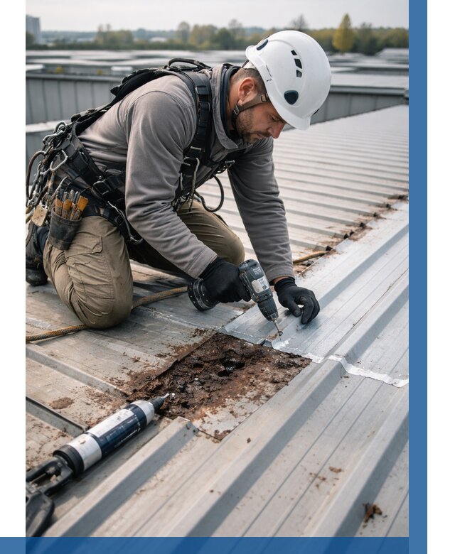 Ремонт профнастила на кровле в Людинове от 712 р. | ВЫСОТНИК-Люд