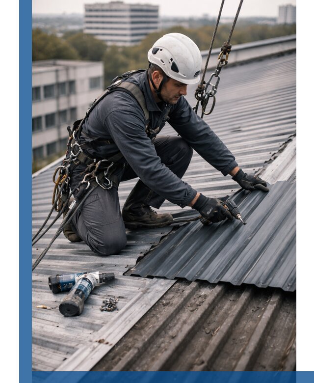 Ремонт профнастила на кровле в Людинове, работы под ключ