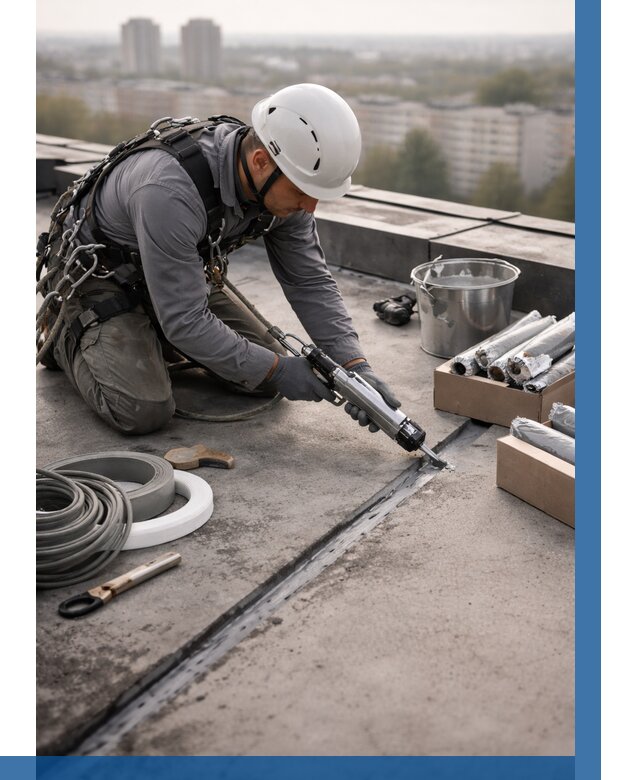 Герметизация швов кровли в Людинове от 458 р./м2 | ВЫСОТНИК-Люд