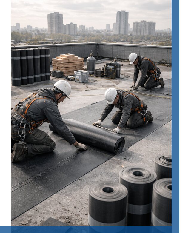 Монтаж мягкой кровли под ключ в Людинове от 458 р. | ВЫСОТНИК-Люд