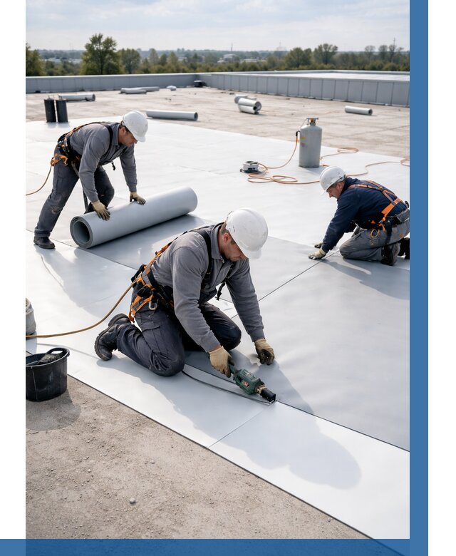 Монтаж мембранной кровли под ключ в Людинове от 1221 р. | ВЫСОТНИК-Люд