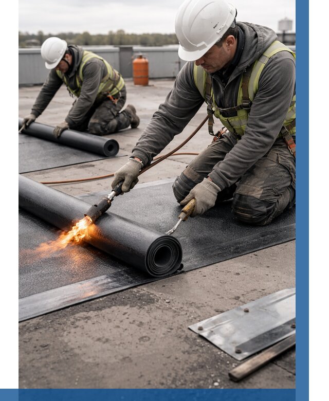 Монтаж наплавляемой кровли в Людинове от 865 р. — ВЫСОТНИК-Люд