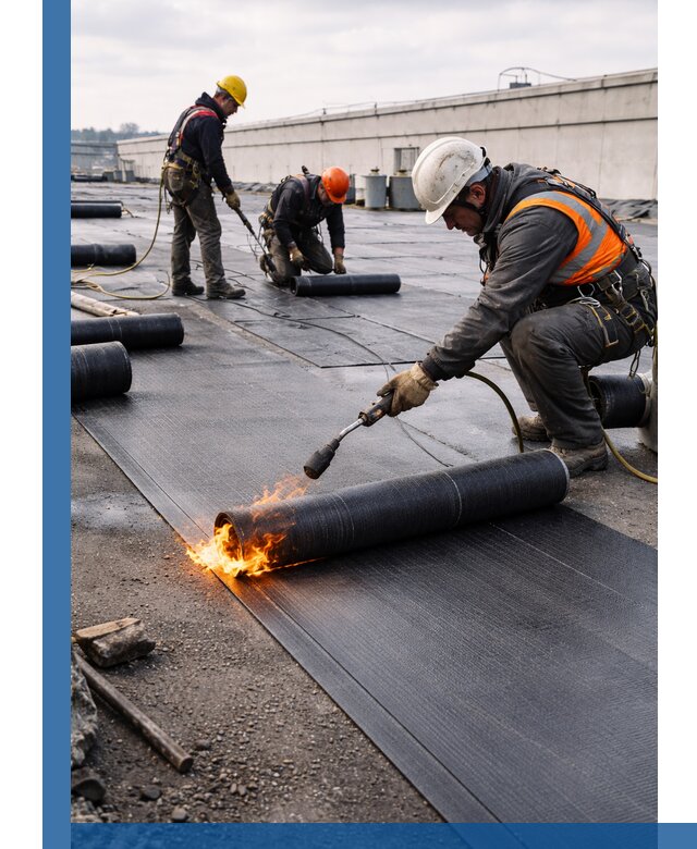 Монтаж наплавляемой кровли в Людинове профессионально