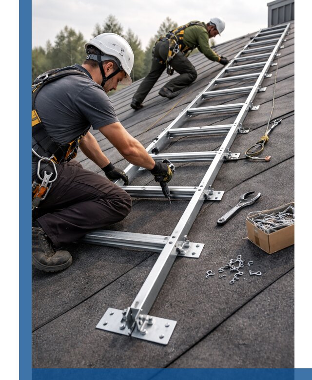 Профессиональный монтаж кровельной лестницы в Людинове под ключ
