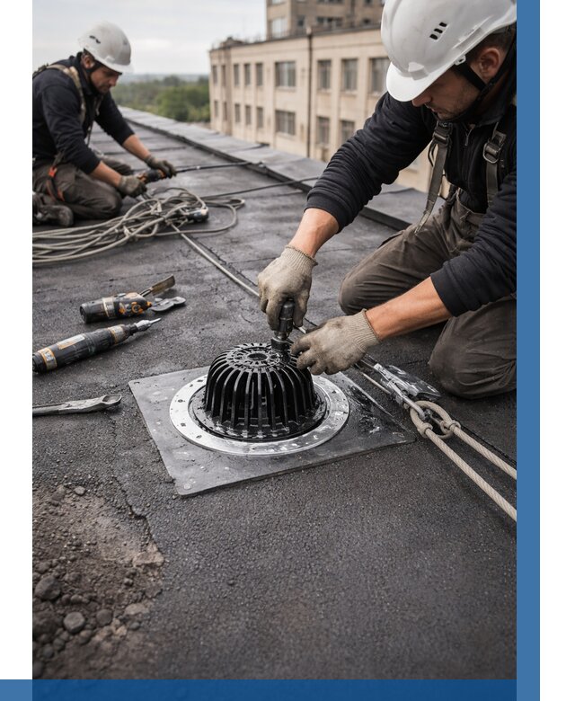 Установка водосточных воронок в Людинове цена от 3562 р. | ВЫСОТНИК-Люд