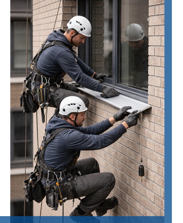 Монтаж оконных отливов под ключ в Людинове от 3562 р. | ВЫСОТНИК-Люд