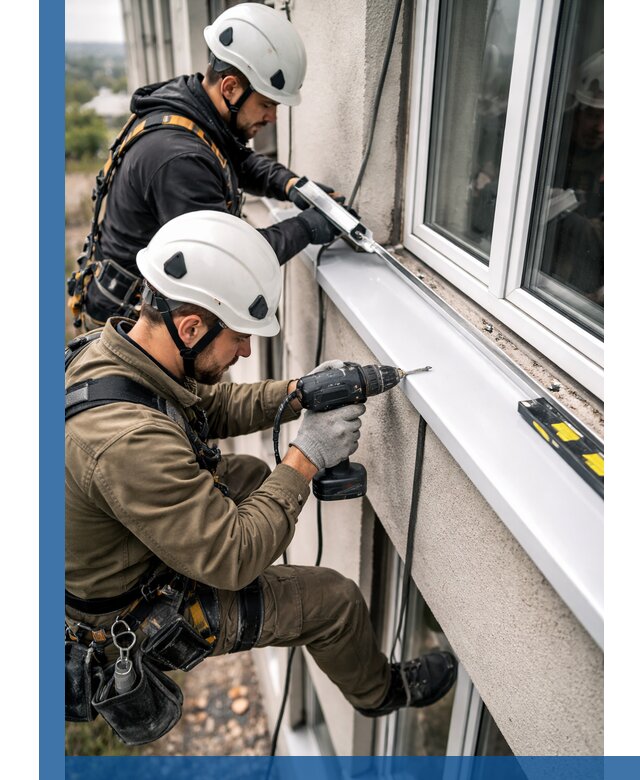 Профессиональный монтаж оконных отливов и отведения воды в Людинове
