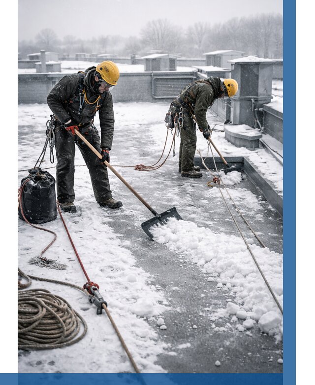 Очистка крыши от снега в Людинове от 7634 р. | ВЫСОТНИК-Люд