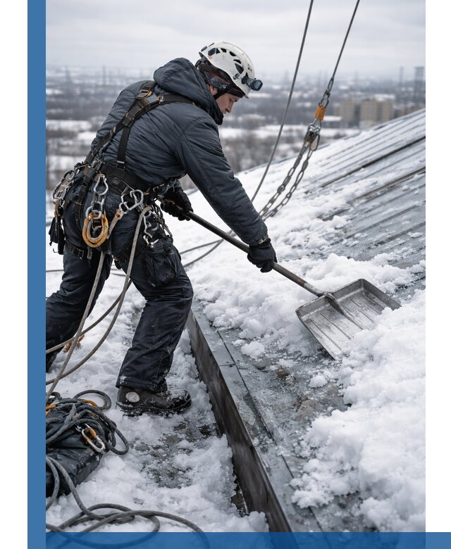 Профессиональная очистка кровли от снега и наледи в Людинове