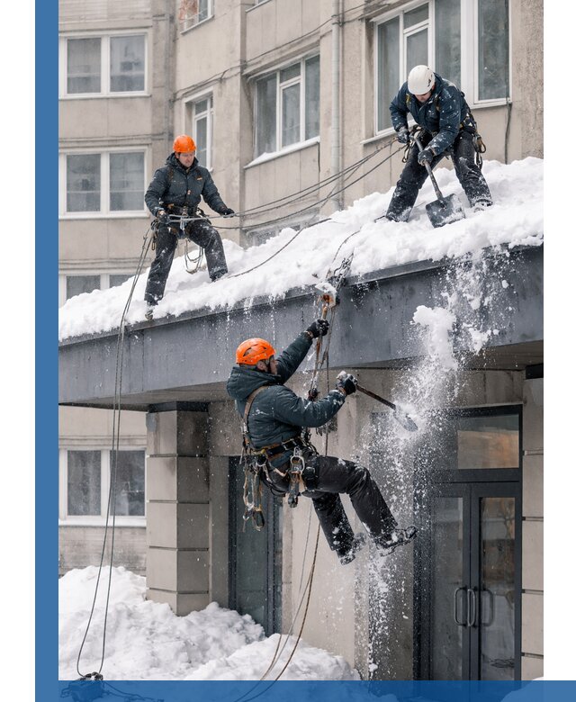 Безопасная очистка навесов от снега в Людинове круглогодично